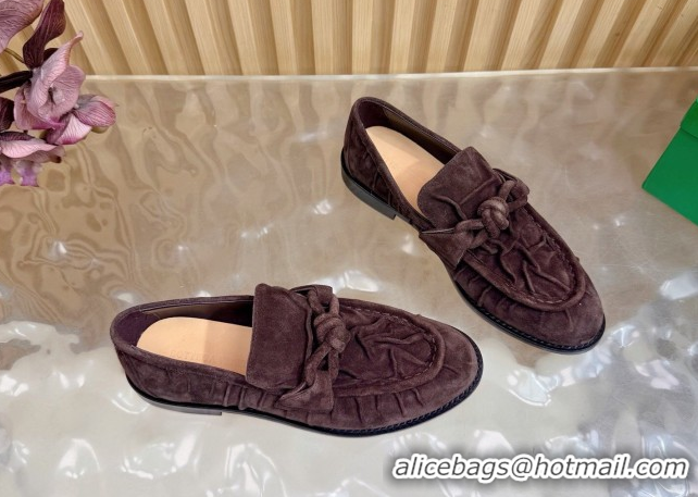 Good Product Bottega Veneta Astaire Loafers with One-Tone Knot Buckle in Suede 843945 Fondant Brown 2026