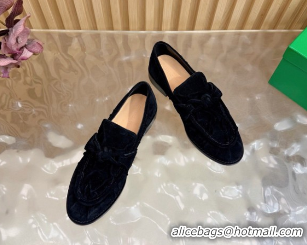Good Looking Bottega Veneta Astaire Loafers with One-Tone Knot Buckle in Suede 843945 Black 2026