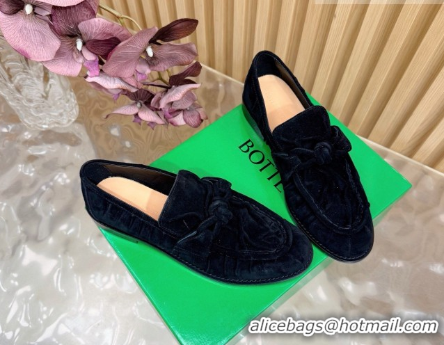 Good Looking Bottega Veneta Astaire Loafers with One-Tone Knot Buckle in Suede 843945 Black 2026