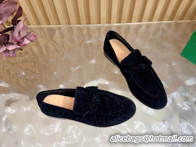 Good Looking Bottega Veneta Astaire Loafers with One-Tone Knot Buckle in Suede 843945 Black 2026