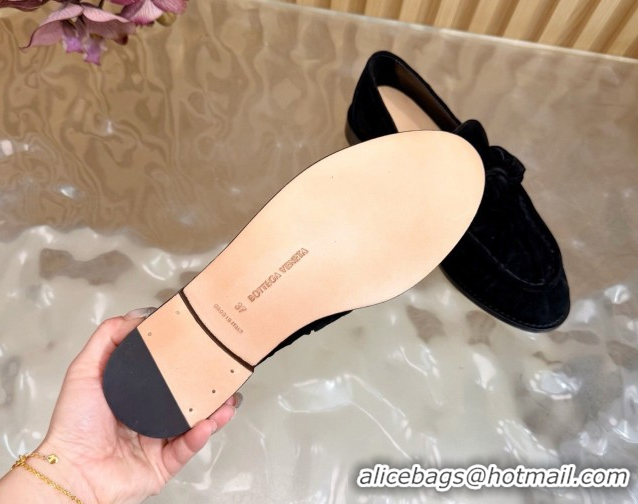 Good Looking Bottega Veneta Astaire Loafers with One-Tone Knot Buckle in Suede 843945 Black 2026