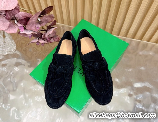 Good Looking Bottega Veneta Astaire Loafers with One-Tone Knot Buckle in Suede 843945 Black 2026