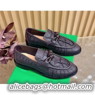 Best Product Bottega Veneta Astaire Loafers with One-Tone Knot Buckle in Crinkled Leather Fondant 843945 Fondant Brown 2