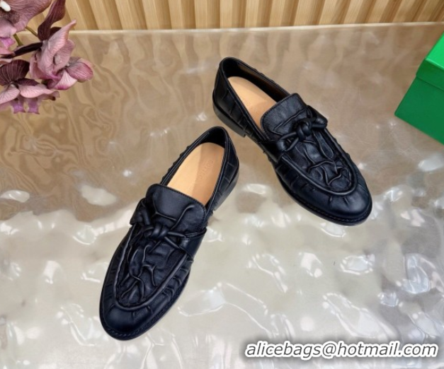Big Discount Bottega Veneta Astaire Loafers with One-Tone Knot Buckle in Crinkled Leather 843945 Black 2026