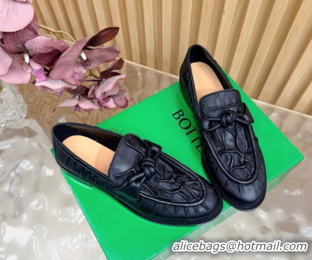 Big Discount Bottega Veneta Astaire Loafers with One-Tone Knot Buckle in Crinkled Leather 843945 Black 2026
