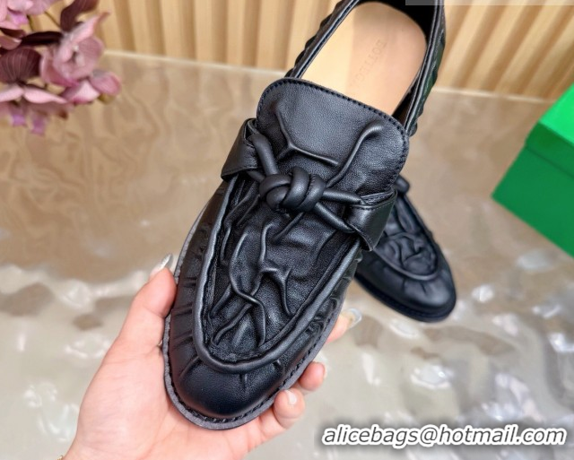Big Discount Bottega Veneta Astaire Loafers with One-Tone Knot Buckle in Crinkled Leather 843945 Black 2026
