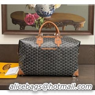 Famous Brand Goyard Bowling 45 Weekend Travel Bag 8949 Black/Tan 2026