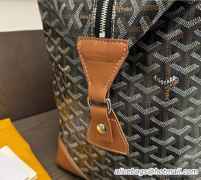 Famous Brand Goyard Bowling 45 Weekend Travel Bag 8949 Black/Tan 2026