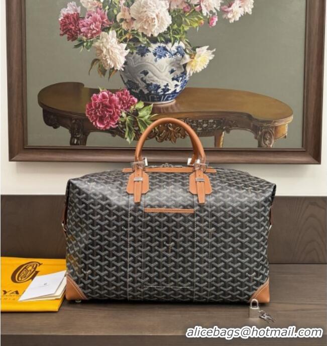 Famous Brand Goyard Bowling 45 Weekend Travel Bag 8949 Black/Tan 2026