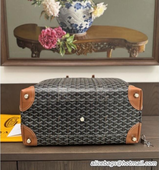 Famous Brand Goyard Bowling 45 Weekend Travel Bag 8949 Black/Tan 2026