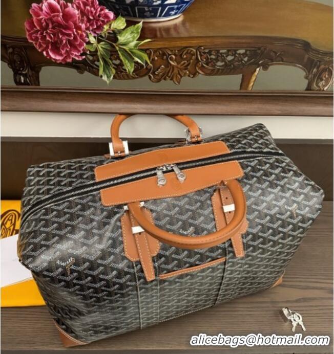 Famous Brand Goyard Bowling 45 Weekend Travel Bag 8949 Black/Tan 2026