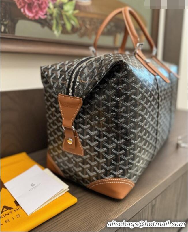 Famous Brand Goyard Bowling 45 Weekend Travel Bag 8949 Black/Tan 2026