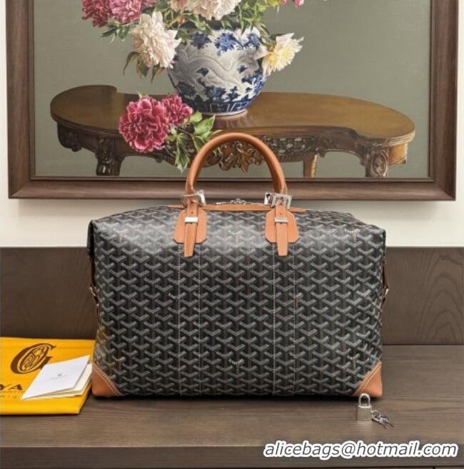 Famous Brand Goyard Bowling 45 Weekend Travel Bag 8949 Black/Tan 2026
