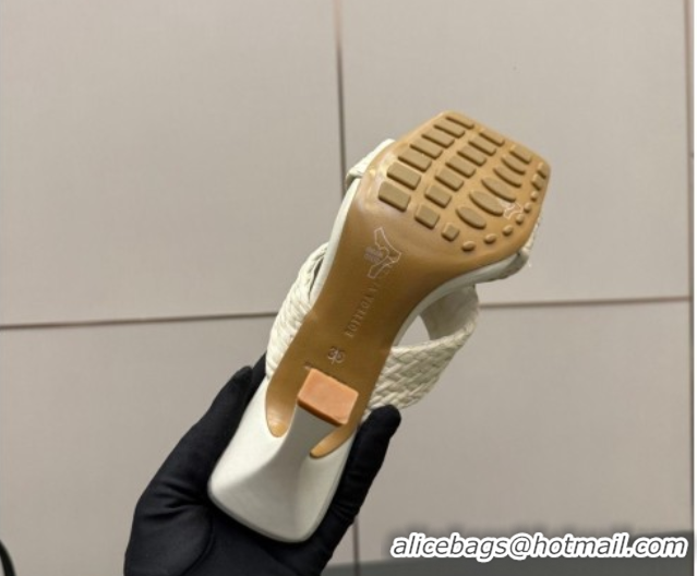 Top Design Bottega Veneta Riva Flat Slides Sandal 9cm in Braided Straw 861494 White 2026