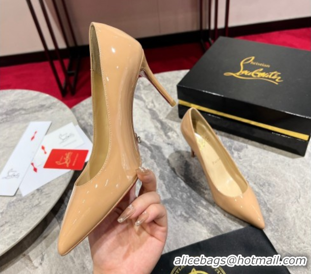 Pretty Style Christian Louboutin Kate Pumps 10cm in Patent Leather 0225075 Nude 2026