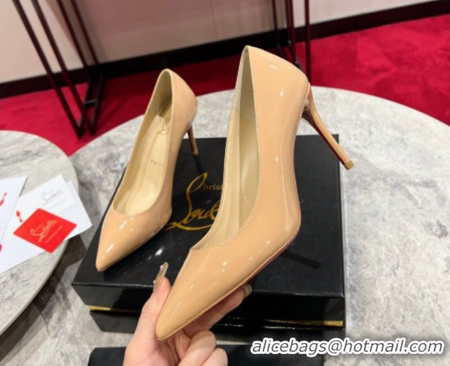 Pretty Style Christian Louboutin Kate Pumps 10cm in Patent Leather 0225075 Nude 2026