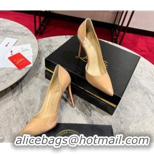 Top Grade Christian Louboutin Iriza Pumps 10cm in Patent Leather 0225080 Nude 2026
