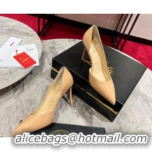 Sumptuous Christian Louboutin Iriza Pumps 8.5cm in Patent Leather Nude 0225081 Nude 2026