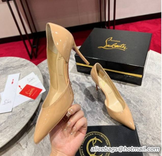 Sumptuous Christian Louboutin Iriza Pumps 8.5cm in Patent Leather Nude 0225081 Nude 2026