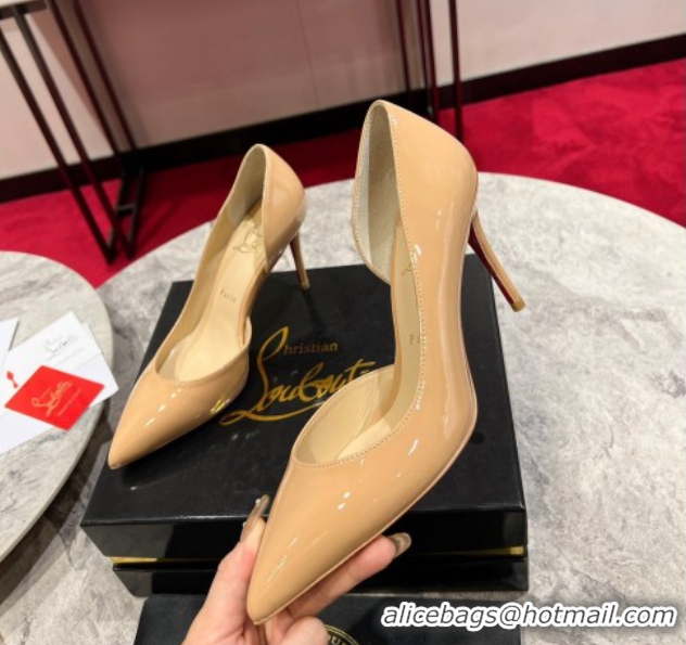 Sumptuous Christian Louboutin Iriza Pumps 8.5cm in Patent Leather Nude 0225081 Nude 2026