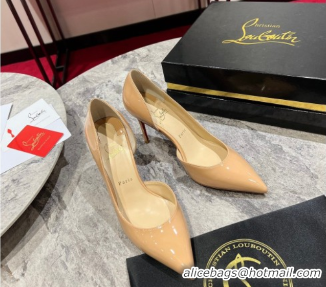 Sumptuous Christian Louboutin Iriza Pumps 8.5cm in Patent Leather Nude 0225081 Nude 2026
