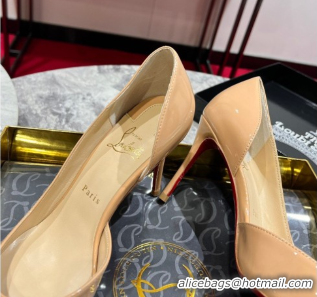 Sumptuous Christian Louboutin Iriza Pumps 8.5cm in Patent Leather Nude 0225081 Nude 2026