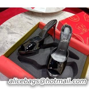Good Looking Christian Louboutin Me Dolly Heel Slides Sandal 10cm in Patent Leather 0225084 Black 2026