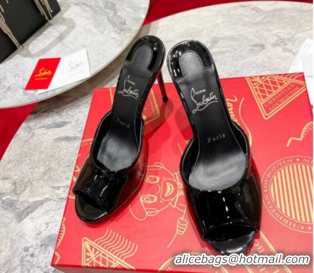 Good Looking Christian Louboutin Me Dolly Heel Slides Sandal 10cm in Patent Leather 0225084 Black 2026