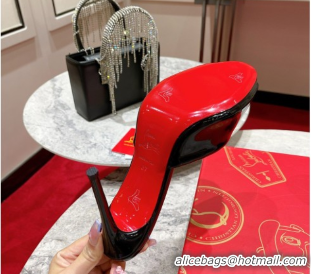 Good Looking Christian Louboutin Me Dolly Heel Slides Sandal 10cm in Patent Leather 0225084 Black 2026