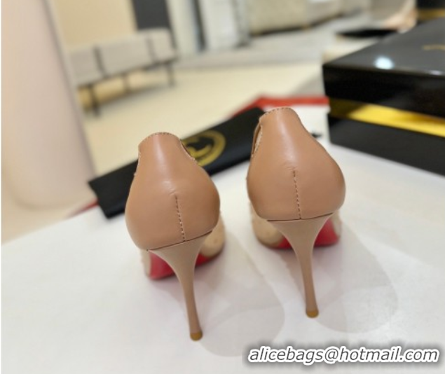 Good Quality Christian Miss Z Degrastrass Perla Pumps 10cm in Mesh with Strass and Pearls Blush 0225086 2026