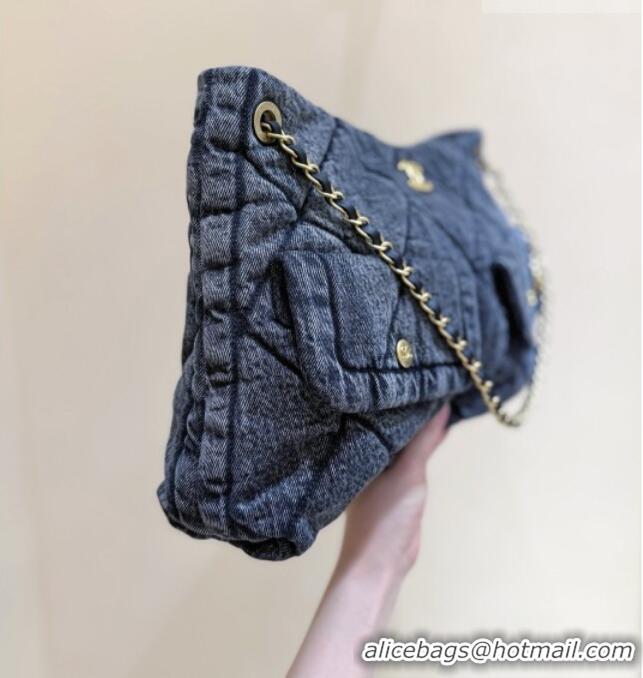 Buy Inexpensive Chanel Washed Denim Shopping Bag with Pockets Black AS5740 2025 Top Quality