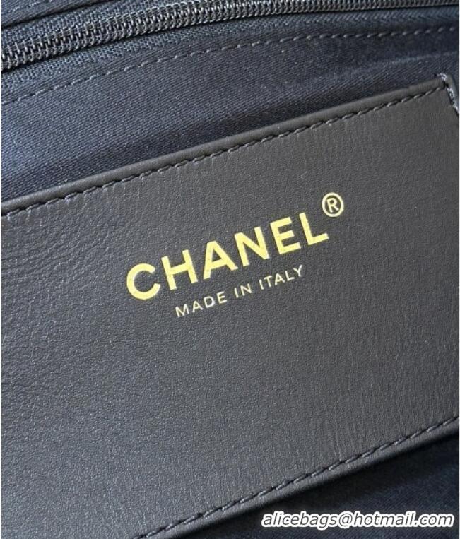 Buy Inexpensive Chanel Washed Denim Shopping Bag with Pockets Black AS5740 2025 Top Quality