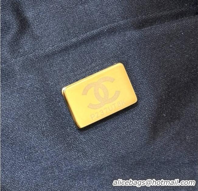 Buy Inexpensive Chanel Washed Denim Shopping Bag with Pockets Black AS5740 2025 Top Quality