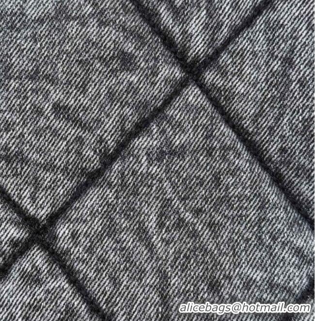 Buy Discount Chanel Washed Denim Maxi Flap bag with Pockets Black 2025 AS5727 Top Quality