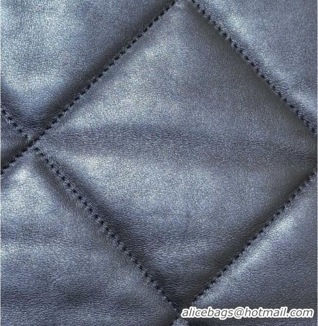 Best Price Chanel Shiny Lambskin Maxi Flap bag with Pockets Black 2025 AS5727 Top Quality