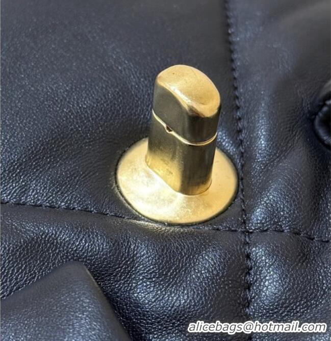 Best Price Chanel Shiny Lambskin Maxi Flap bag with Pockets Black 2025 AS5727 Top Quality