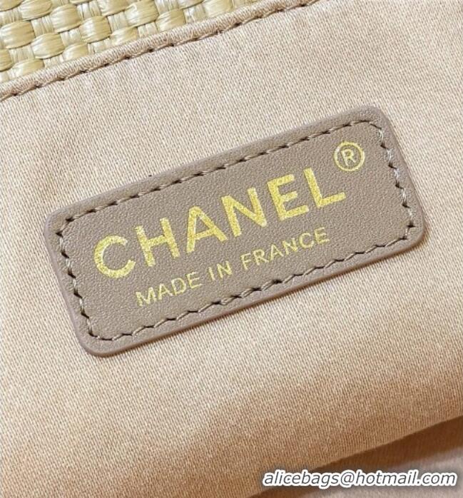 Good Product Chanel Braided Straw Small Shopping Tote Bag AS6015 Beige 2026 Top Quality