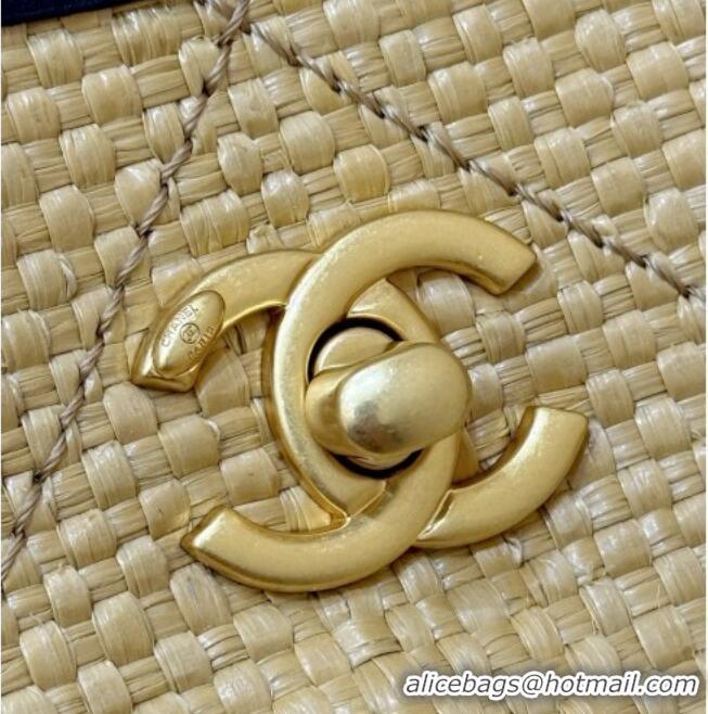 Good Product Chanel Braided Straw Small Shopping Tote Bag AS6015 Beige 2026 Top Quality
