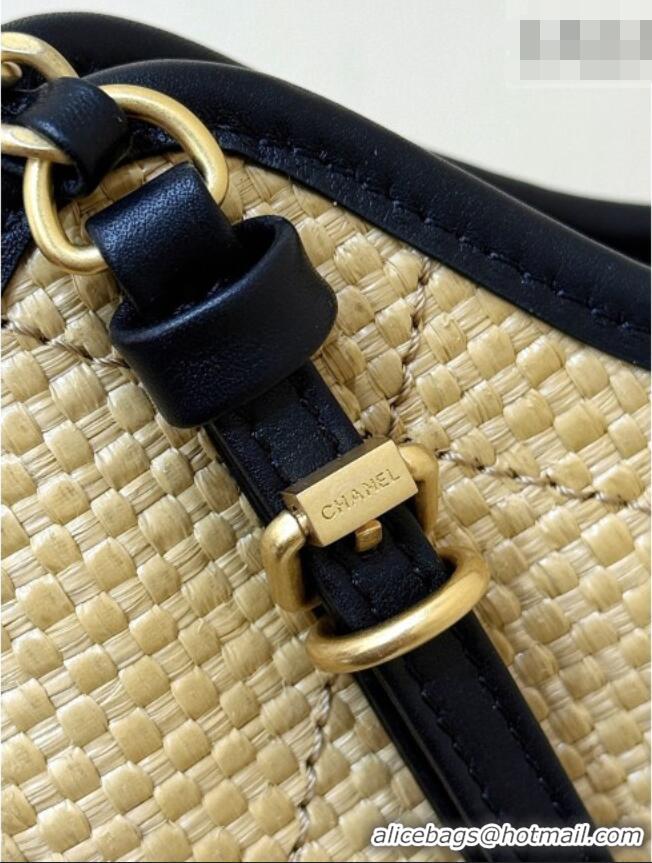 Good Product Chanel Braided Straw Small Shopping Tote Bag AS6015 Beige 2026 Top Quality