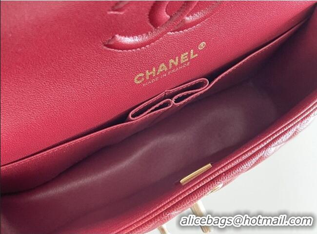 Top Design Chanel Grained Calfskin Small Classic Flap Bag A01116 Burgundy/Light Gold 2026 Original Quality