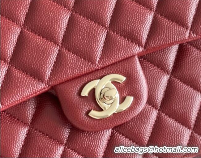 Top Design Chanel Grained Calfskin Small Classic Flap Bag A01116 Burgundy/Light Gold 2026 Original Quality