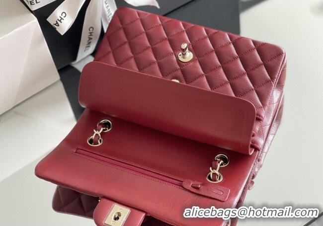 Top Design Chanel Grained Calfskin Small Classic Flap Bag A01116 Burgundy/Light Gold 2026 Original Quality