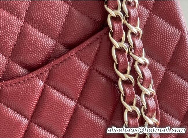 Top Design Chanel Grained Calfskin Small Classic Flap Bag A01116 Burgundy/Light Gold 2026 Original Quality