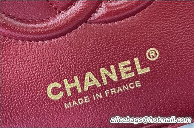 Top Design Chanel Grained Calfskin Small Classic Flap Bag A01116 Burgundy/Light Gold 2026 Original Quality