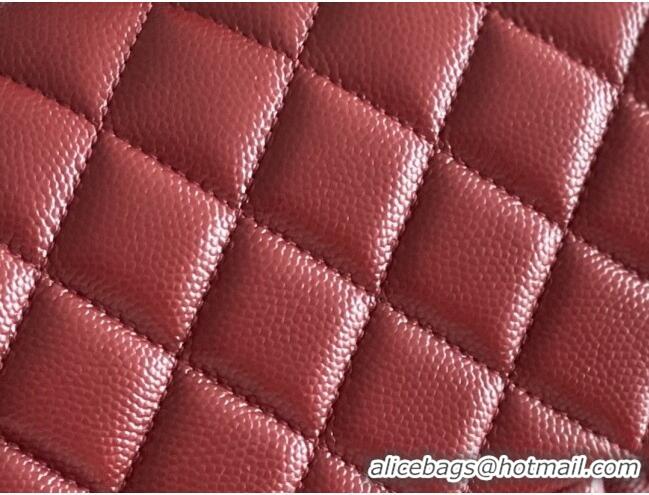 Shop Best Chanel Grained Calfskin Medium Classic Flap Bag A01112 Burgundy/Light Gold 2026 Original Quality