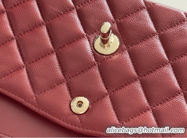 Shop Best Chanel Grained Calfskin Medium Classic Flap Bag A01112 Burgundy/Light Gold 2026 Original Quality