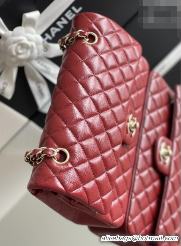 Shop Best Chanel Grained Calfskin Medium Classic Flap Bag A01112 Burgundy/Light Gold 2026 Original Quality