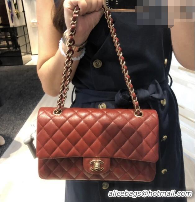Shop Best Chanel Grained Calfskin Medium Classic Flap Bag A01112 Burgundy/Light Gold 2026 Original Quality
