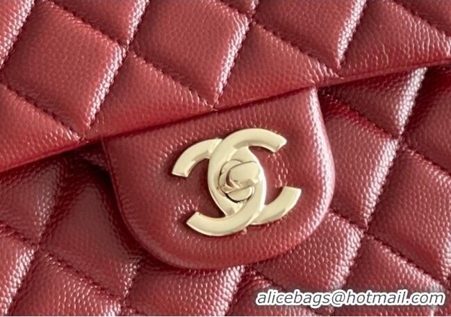 Shop Best Chanel Grained Calfskin Medium Classic Flap Bag A01112 Burgundy/Light Gold 2026 Original Quality