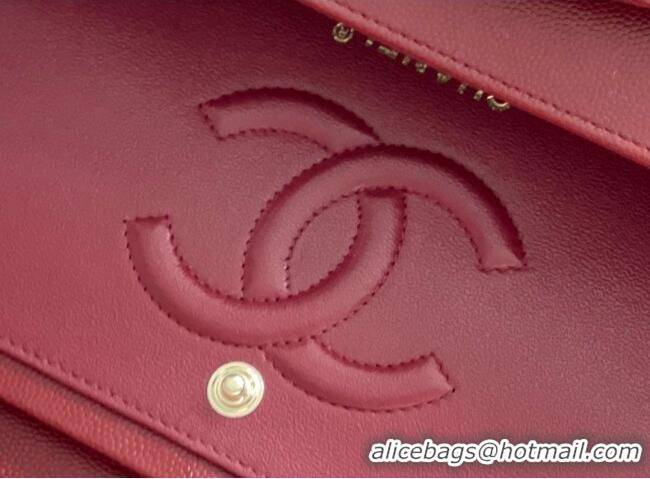 Shop Best Chanel Grained Calfskin Medium Classic Flap Bag A01112 Burgundy/Light Gold 2026 Original Quality
